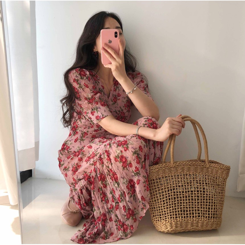 Váy maxi hoa dáng dài đầm đuôi cá đi biển đi dạo phố Đ611
