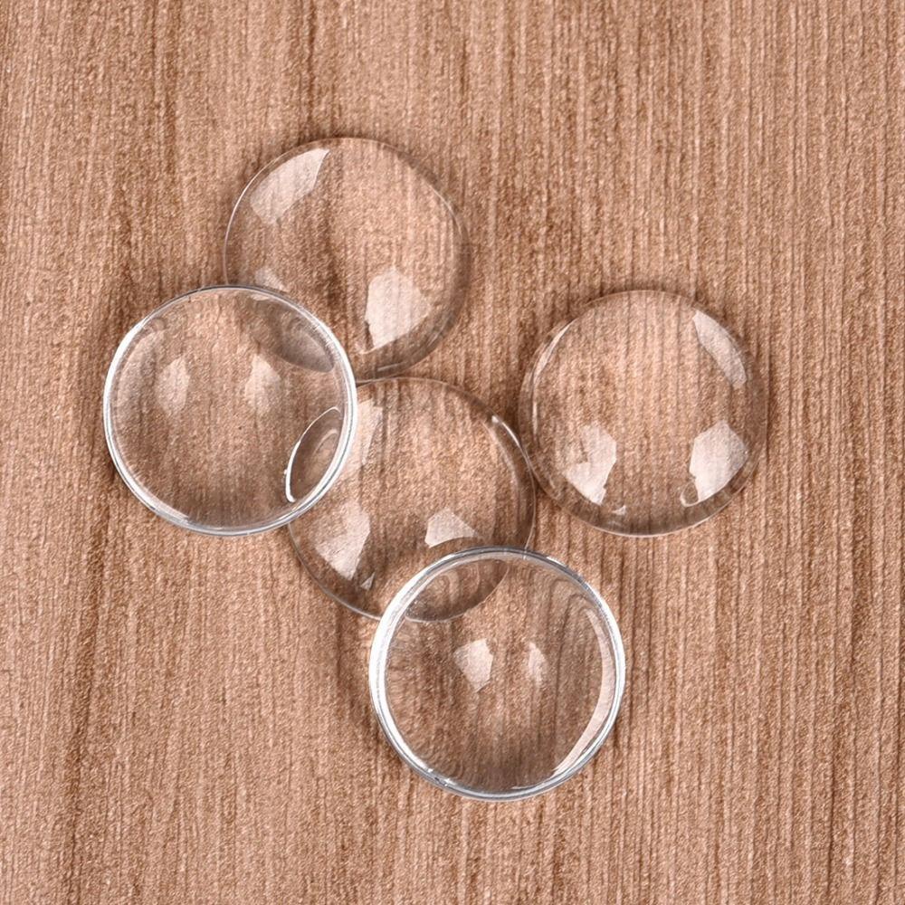JARRED Kính Bộ 50 Mặt Dây Chuyền Tròn Mặt Đá Cabochon