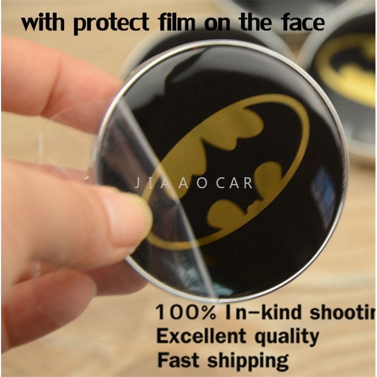 4 cái / lô 60mm Hợp kim đen Batman Logo Xe Biểu tượng Trung tâm Bánh xe Hub Mũ Huy hiệu Bao gồm Phụ kiện Xe hơi