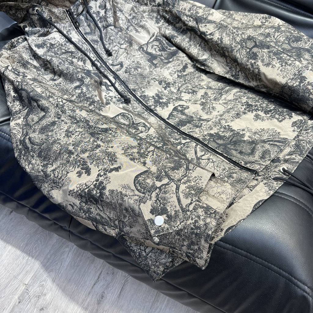 Áo khoác jacquard nữ có mũ thời trang cao cấp Christian Dior CD phong cách thời thượng