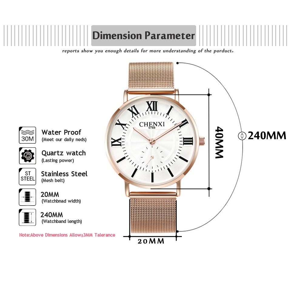 Đồng Hồ Đeo Tay Chexi Bằng Thép Không Gỉ Siêu Mỏng Chống Nước Dành Cho Nam
