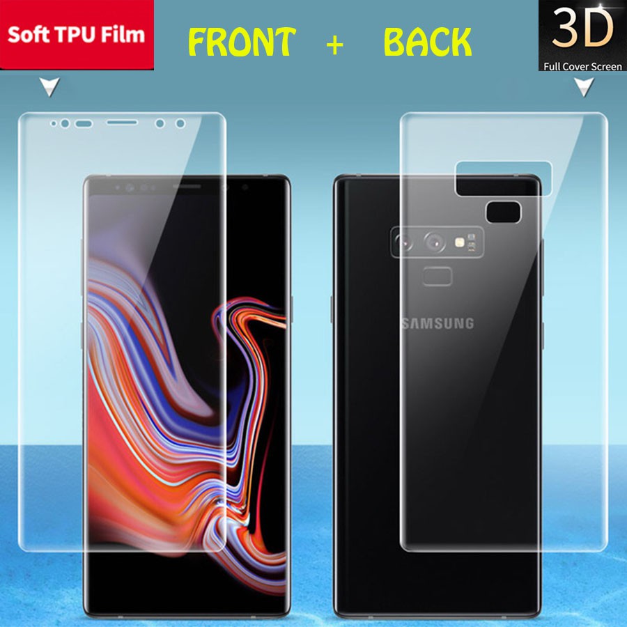 Dán Cường Lực Samsung Note 8, Note 9, S8+, S9+ Loại Dẻo Full Keo 2 Mặt Trước Sau