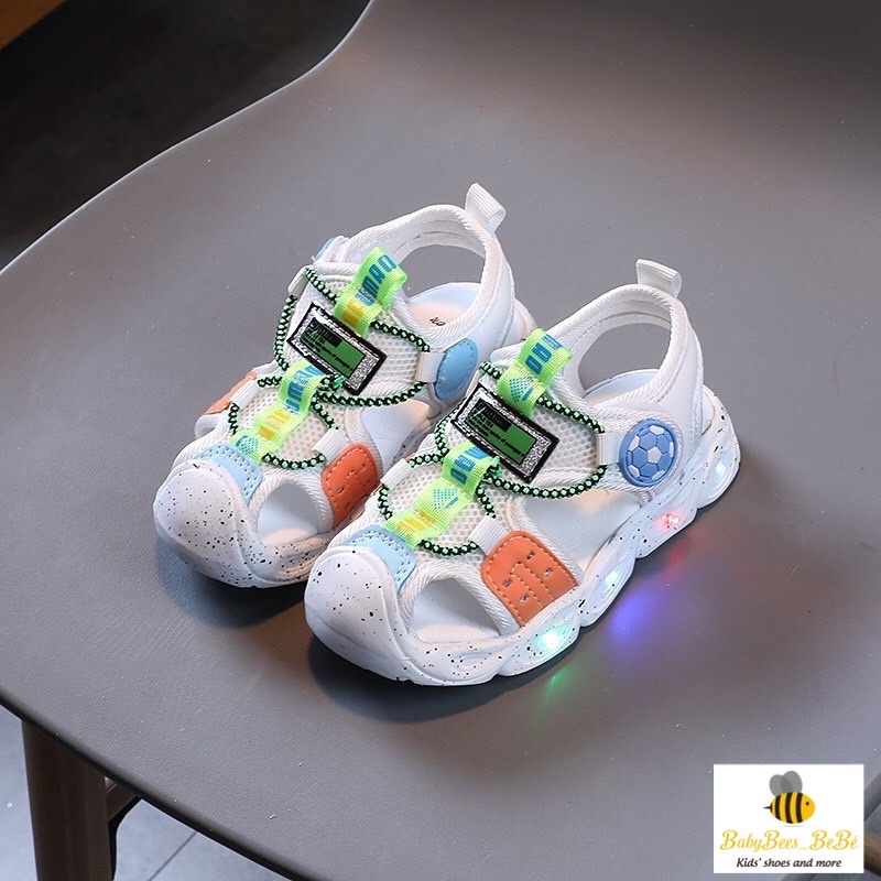 Sandal bé trai, bé gái - dép quai hậu rọ bít mũi dáng thể thao có đen led cảm ứng đi mùa hè cho bé từ 1-5 tuổi (DX68)