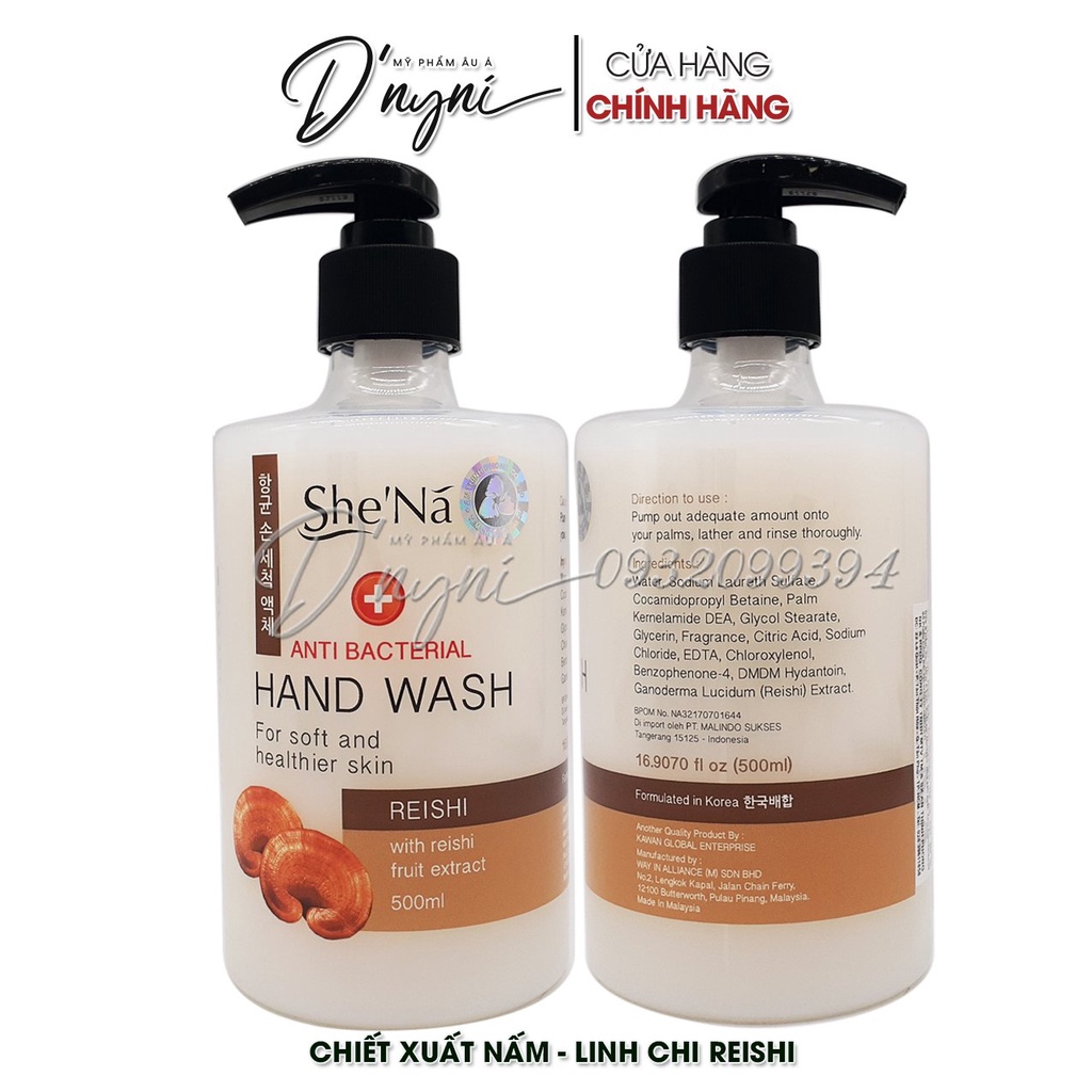 Nước Rửa Tay Diệt Khuẩn SHENA ANTI BACTERIAL HAND WASH She'Nã 500ml Malaysia