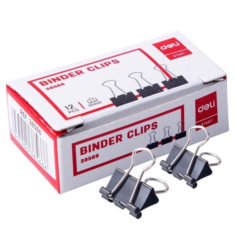 Kẹp bướm, kẹp hồ sơ, kẹp giấy tờ DELI đủ cỡ, đủ size 15-19-25-32-41-51mm