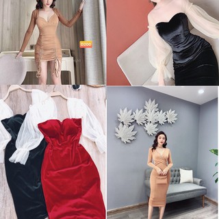 SALE nhiều mẫu ĐẦM ÔM BODY SEXY freesize dưới 55kg kiểu dáng xẻ ngực hở lưng bẹt vai sang trọng quý phái đi tiệc sự kiện