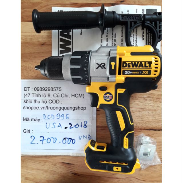 Máy khoan búa 3 chức năng Dewalt dcd996(thân máy)