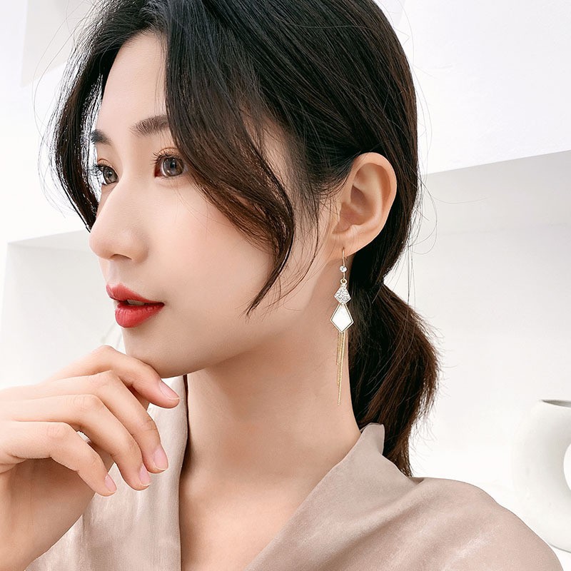 🔥 Khuyên tai nữ tua rua dáng dài nhỏ xinh Hàn Quốc - Bông tai BT130