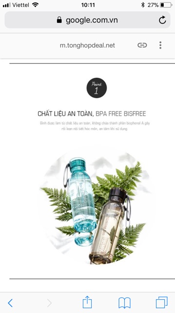 Bình nuoc tritan 550ml locknlock