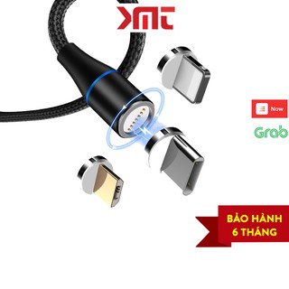 Cáp sạc nam châm 3A lingtning đầu iphone android xoay 360 độ dây dù cao cấp KMT Store DCS04