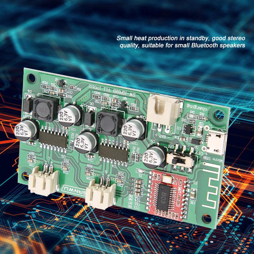 Bo mạch khuếch đại công suất bluetooth Oh 2x6W DC 5V/3.7V có quản lý sạc HF69B
