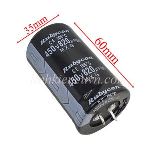 Tụ 820uf 450v tháo máy 35*60mm