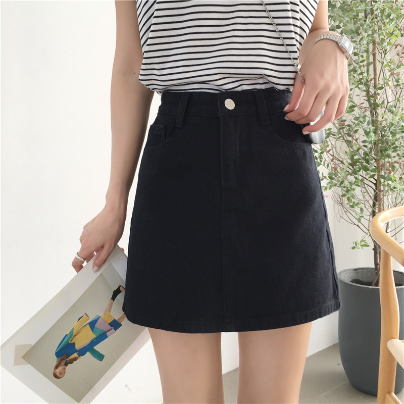 Chân Váy Denim Nữ Lưng Cao Dáng Chữ A Phong Cách Hàn Quốc | BigBuy360 - bigbuy360.vn
