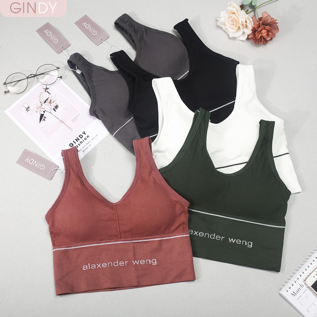 Áo bra gym GINDY yoga bra thể thao dáng crotop hàng xịn AB0221005