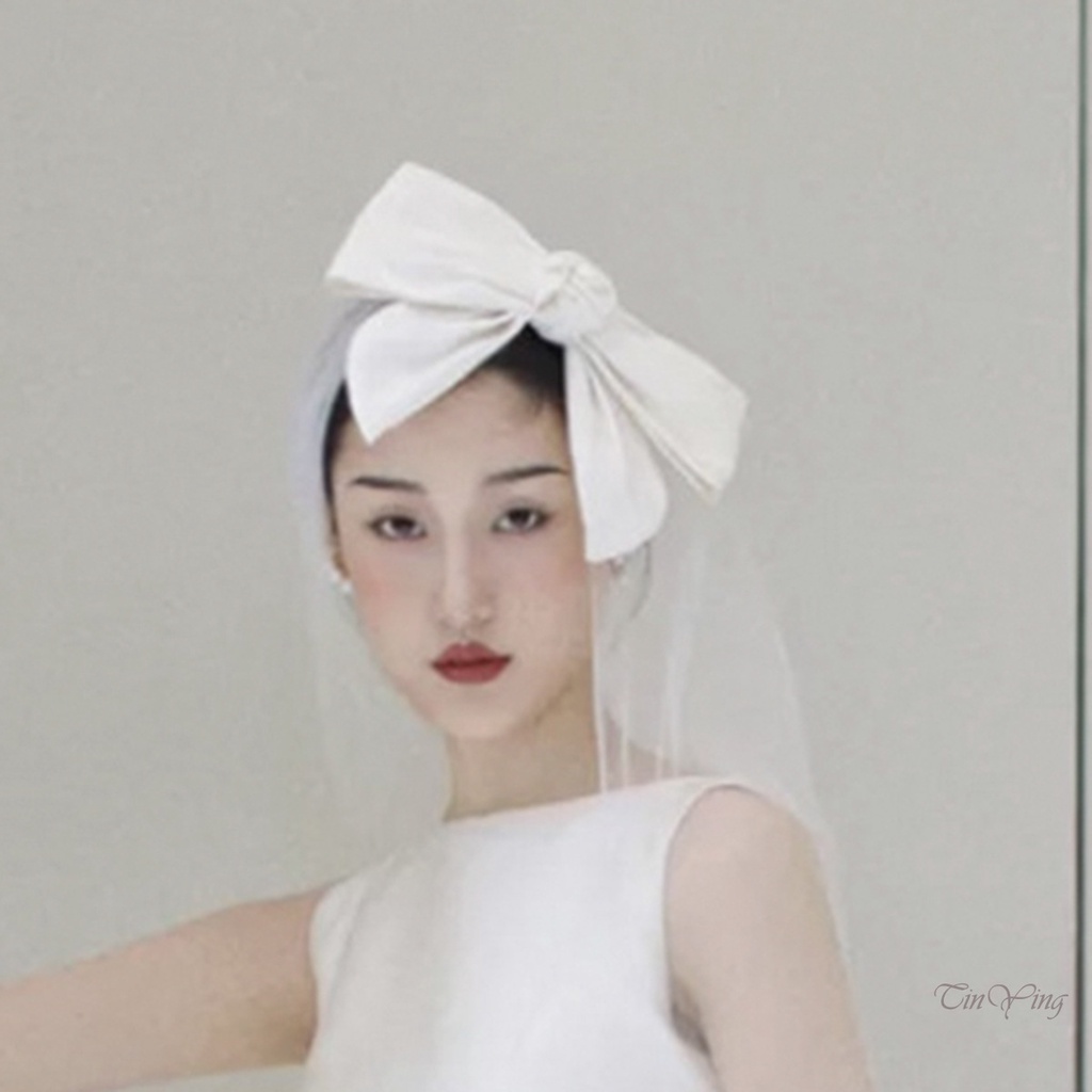 GETNOIVAS Kẹp Tóc Nơ Bằng Satin Trắng Chất Lượng Cao Mềm Mại Thoải Mái Cho Cô Dâu