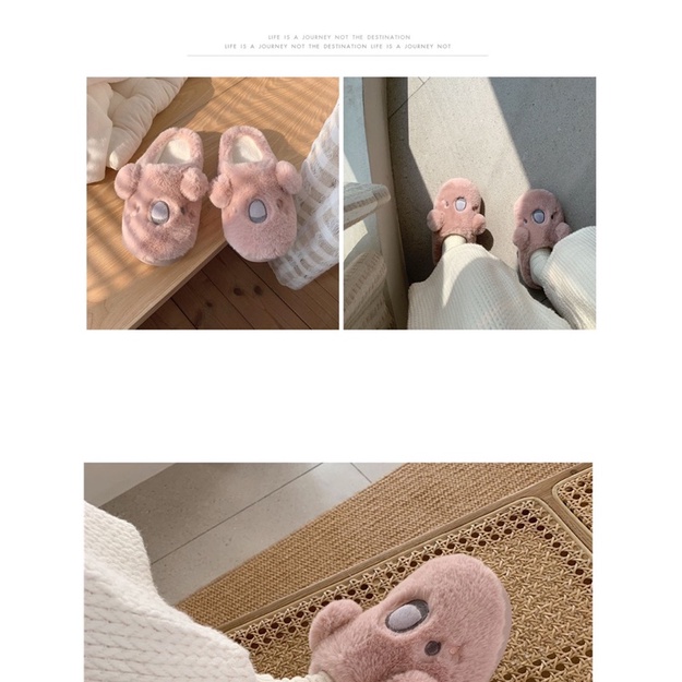 [03CAM] Dép bông hoạt hình dễ thương  nam nữ mùa thu và mùa đông đế dày chống trượt
