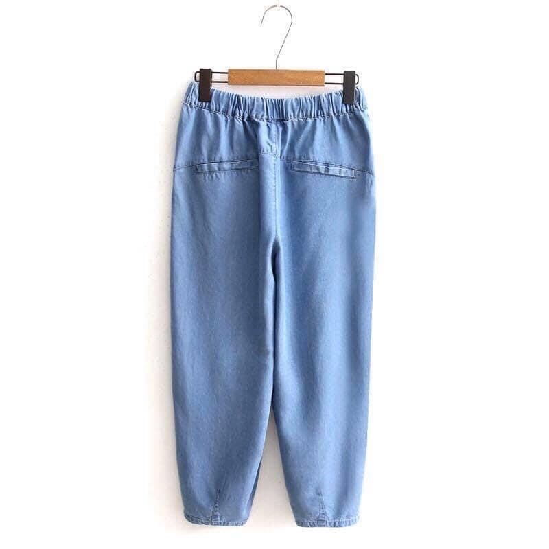 [ẢNH THẬT] Quần bò giấy - Màu xanh nhạt siêu mềm mịn, co giãn thoải mái BIG SIZE | BigBuy360 - bigbuy360.vn