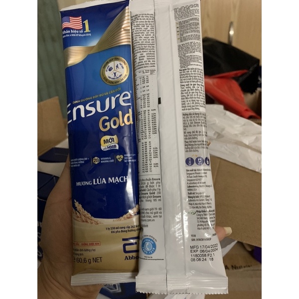 Combo 10 gói Ensure vị VaNi , Hạnh nhân , ÍT Ngọt , Cafe