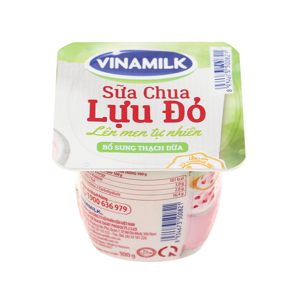 SỮA CHUA ĂN VINAMILK VỊ LỰU ĐỎ - VỈ 4 HỘP X 100G