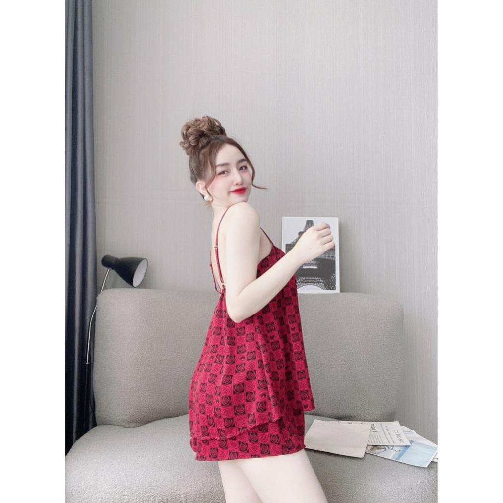 Bộ lụa mặc nhà 2 dây LATO Đồ Bộ Nữ Đồ Bộ Mặc Nhà Hai Dây Lụa Dễ Thương Cao Cấp, Bộ ngủ hai dây. | BigBuy360 - bigbuy360.vn