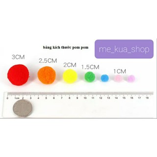 Pompom sắc màu 100 viên