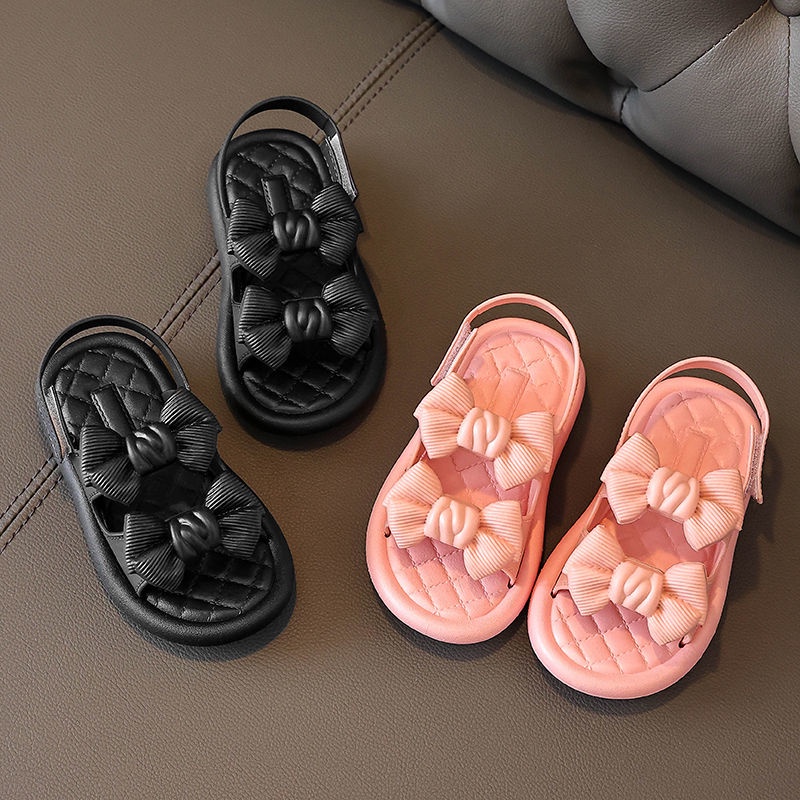 Giày sandal đế bệt hở ngón thiết kế dễ thương cho bé gái