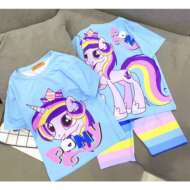 Combo 5 Đồ bộ ngố bé gái size đại vải thun lạnh 3D 4 chiều Jennie kids J472