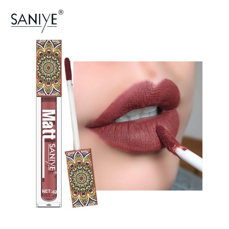 (hàng Mới Về) Son Môi Saniye Dạng Lỏng Nhanh Khô Chống Thấm Nước Lâu Trôi
