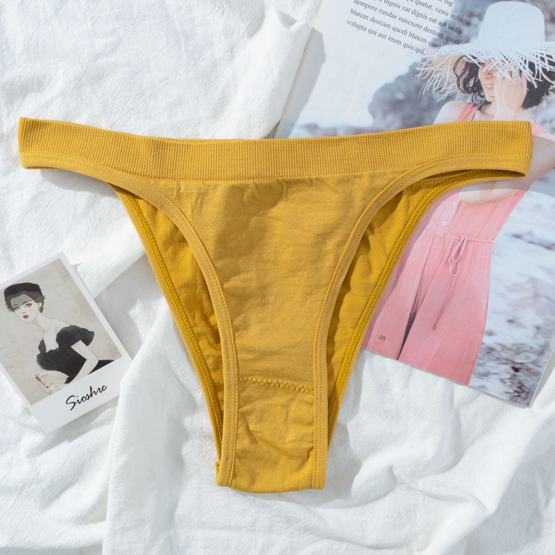 Set 3 quần lót ECMLN vải cotton không đường may lưng thấp thời trang cho nữ