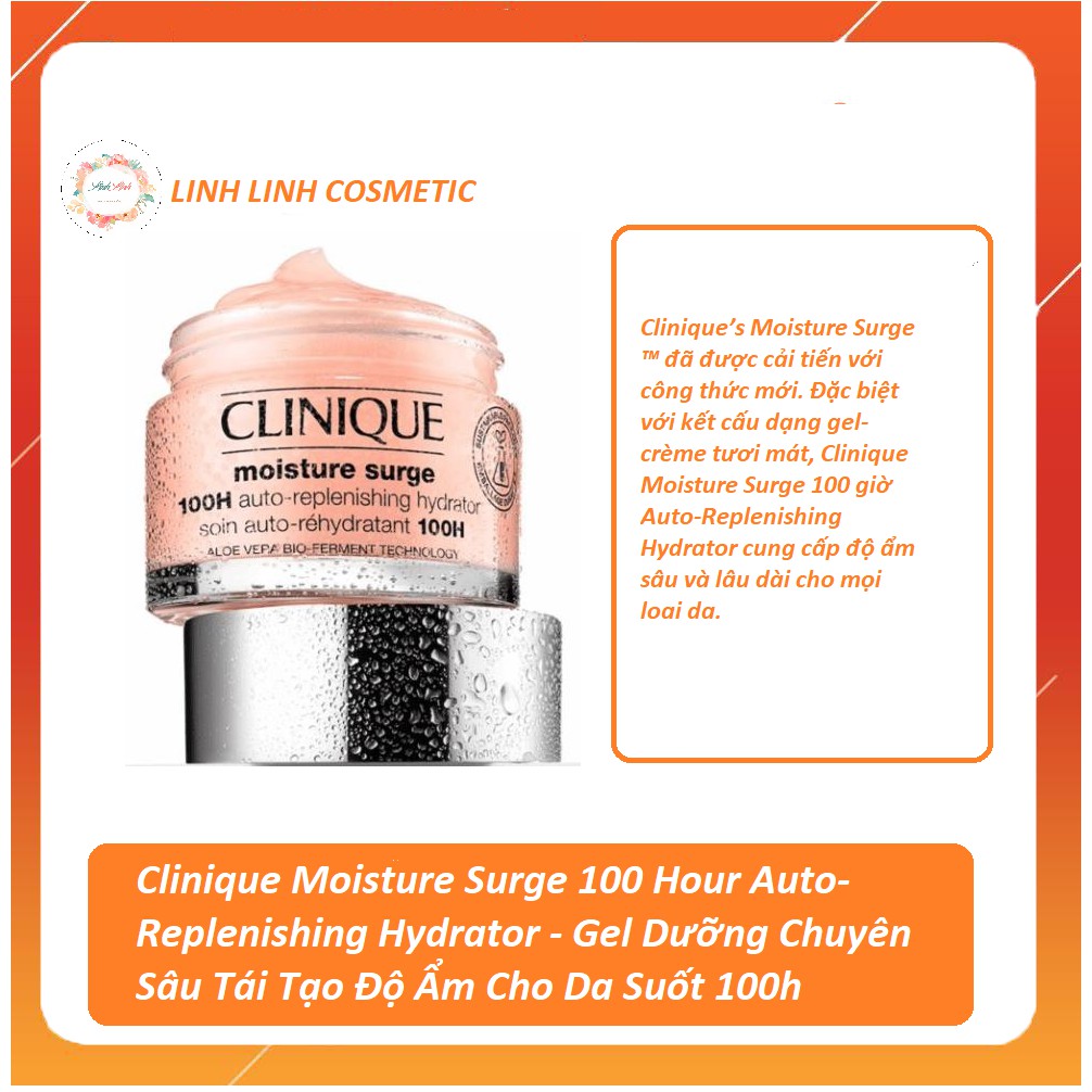 [Tặng kèm mặt nạ 3D Foodaholic] 125ml - kem dưỡng ẩm clinique 100h hour moisture surge