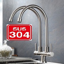 vòi rửa chén đôi inox 304 không gỉ, không chứa pb (Việt Nam), bảo hành 36 tháng