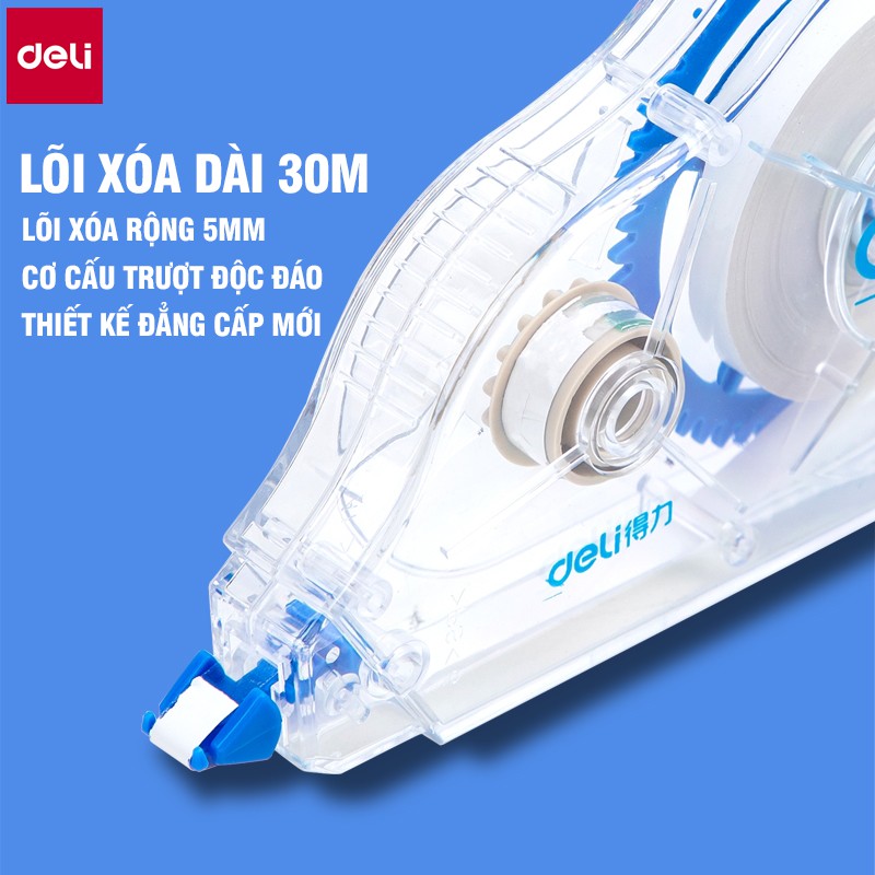 [Mã LIFEDL44 giảm 50K đơn 99K] Set bút xóa băng cao cấp Deli Dài 30m/c - 2 chiếc/vỉ - 8170