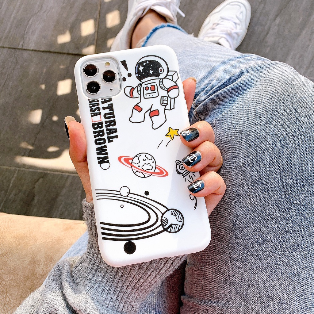 ỐP LƯNG SILICON DÀNH CHO IPHONE NASA BROWN - D101