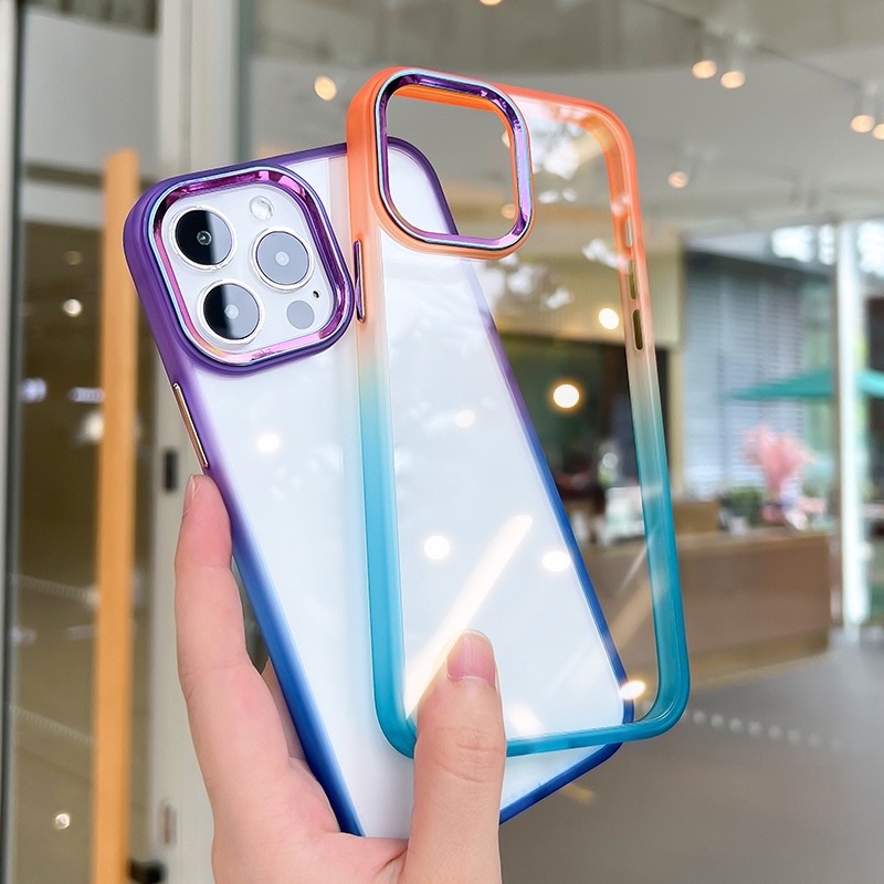 Ốp lưng KST lưng trong suốt viền nhiều màu cho iPhone 13 Pro Max, 12 Pro Max, 11 Pro Max cành camera bọc nhôm siêu đẹp