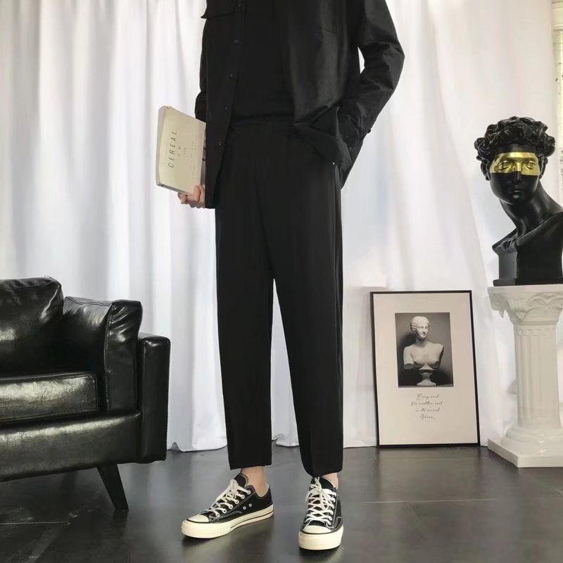 Quần Tây Ống Đứng Dáng Rộng Màu Trơn Thời Trang Hàn Quốc Chất Lượng Cao Size M-3XL Cho Nam