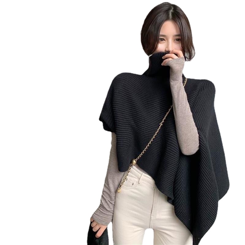 Áo kiểu Perty dệt kim cổ lọ form rộng phong cách Hàn Quốc cho nữ