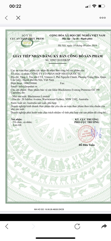 Sản phẩm Hoa anh thảo Blackmores Evening primrose oil 190 viên | BigBuy360 - bigbuy360.vn