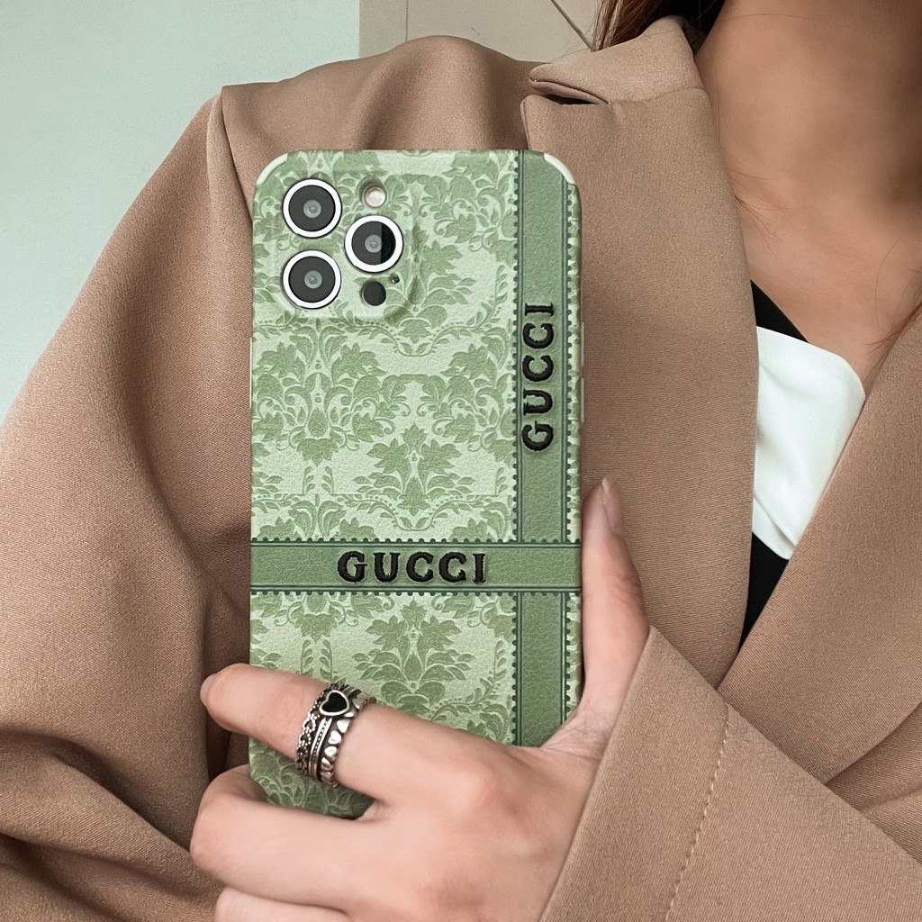 Ốp Điện Thoại Mềm Họa Tiết Gucci Đơn Giản Thời Trang Cho iPhone 12 7/8/se2 7Plus/8plus X/xs Xsmax 11 11Pro 11Promax 12 12 Mini
