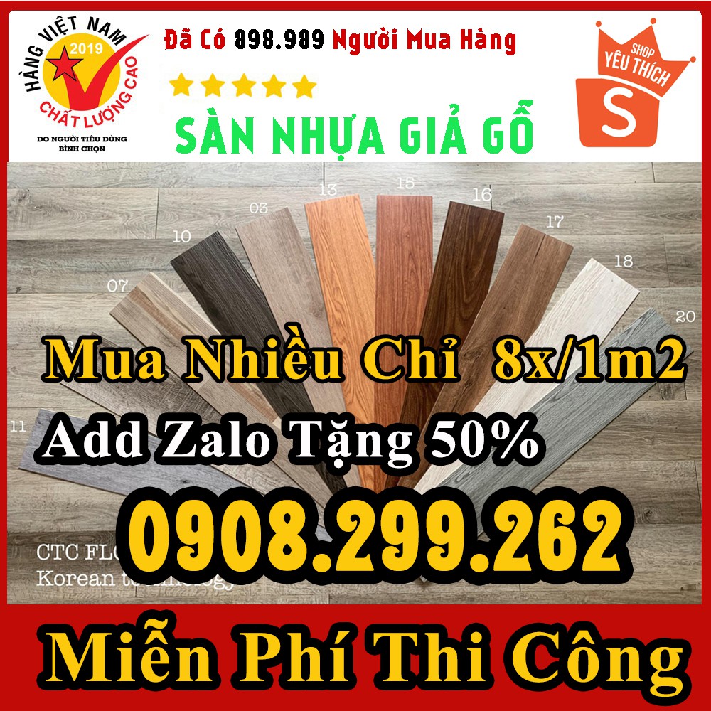 Sàn nhựa tự dán , Sàn nhựa giả gỗ có keo sẵn tự thi công Thế Hệ Mới 2020