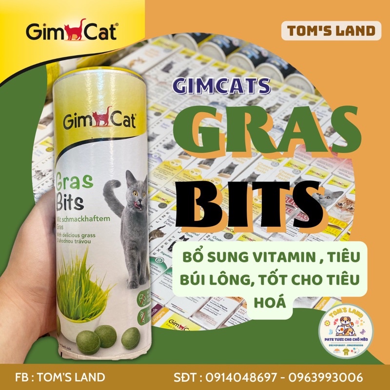 VIÊN CỎ GRASBITS GIMCAT CHO MÈO CỰC RẺ