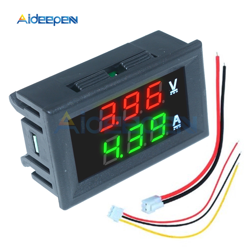Đồng hồ đo điện DC 100V 10A màn hình LED kỹ thuật số 0.28" hiển thị 3 ký tự