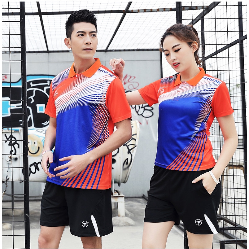 Bộ Quần Áo Chơi Cầu Lông / Áo Thun + Quần Short Thể Thao Nhanh Khô Thoáng Khí Mới Cho Nam Nữ