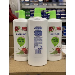 Sữa tắm HAZELINE mát cha lựu đỏ 900g(mầu xanh)