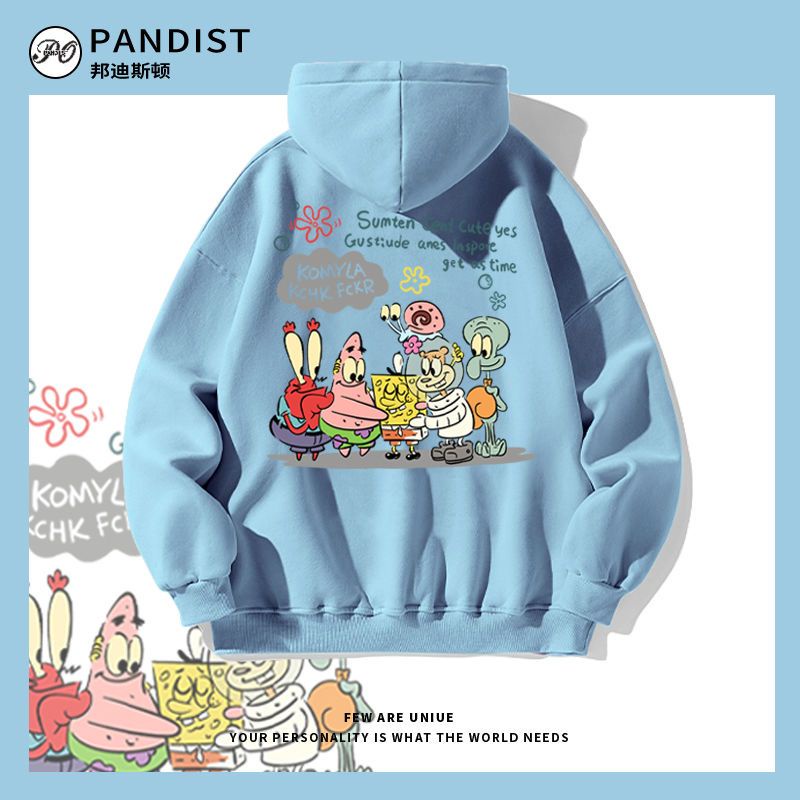 Áo hoodie Thời Trang. Áo hoodie Dáng Rộng In Hoạt Hình SpongeBob SquarePants Kiểu Mỹ Cá Tính Cho Nam