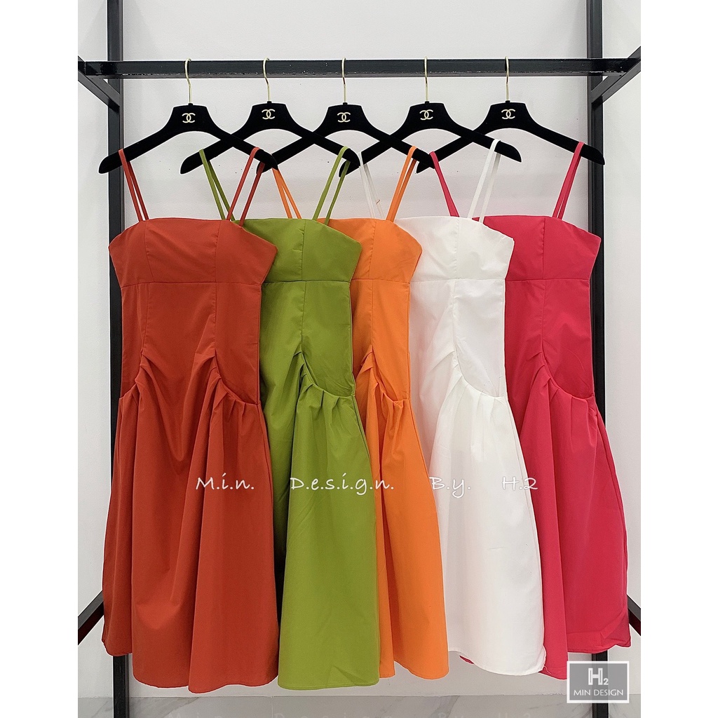 Váy đầm 2 dây maxi túi sườn nhiều màu