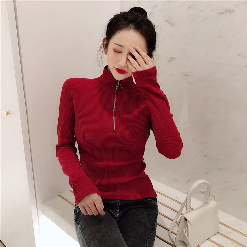 Áo Len Tay Dài Cổ Lọ Khóa Kéo Thời Trang Cho Nữ | BigBuy360 - bigbuy360.vn