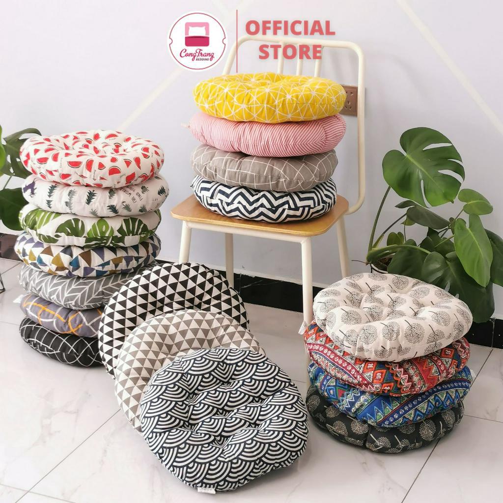 Đệm Ngồi Bệt Kiểu Nhật, Nệm Lót Ghế Văn Phòng Mẫu Mới 2024 Homies Vải Canvas Size 40Cm X 40Cm Vuông Tròn