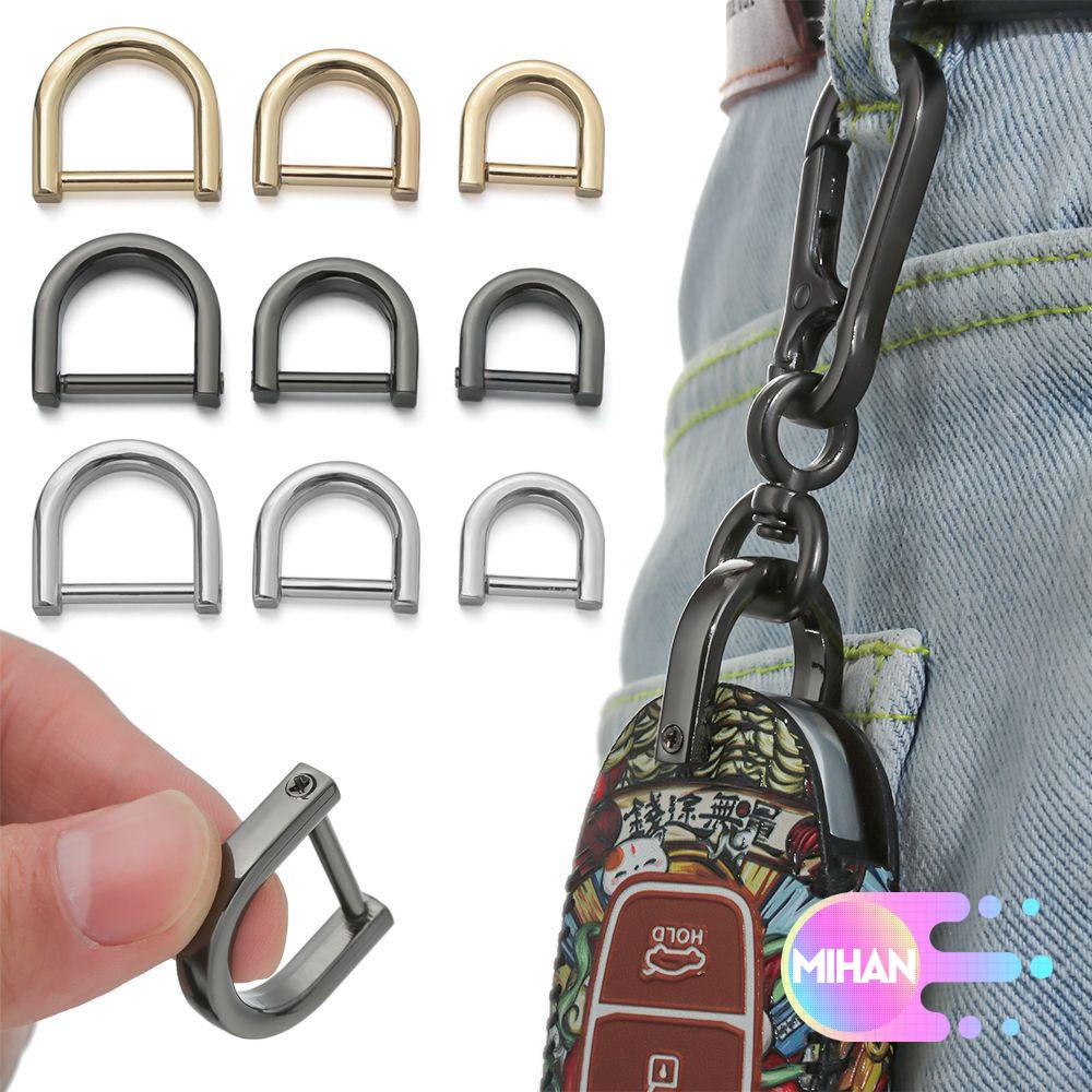 Khóa cài chữ D bằng kim loại cho dây đeo túi xách MIHAN1 DIY