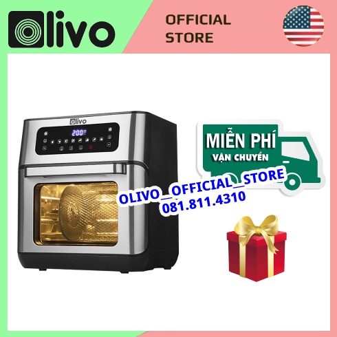 Nồi Chiên Không Dầu Olivo AF12 - Dung Tích 12L - Dễ Dàng Vệ Sinh - Với Nhiều Chế Độ Nướng, Rã Đông Chuyên Nghiệp