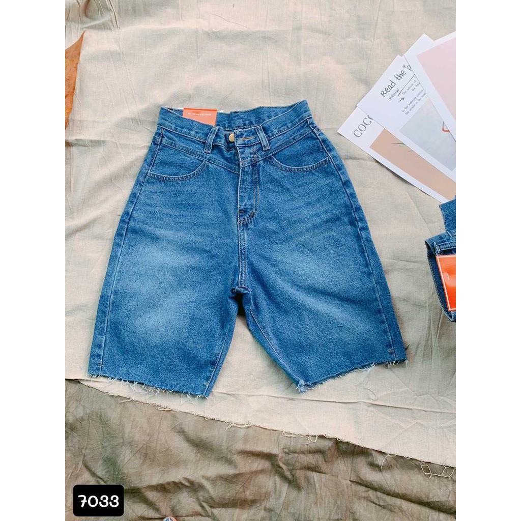 Quần shorts ngố jeans viền đai cap cao nữ ulzzang Fmstyle Saigon 20LJU11TD3001 | BigBuy360 - bigbuy360.vn